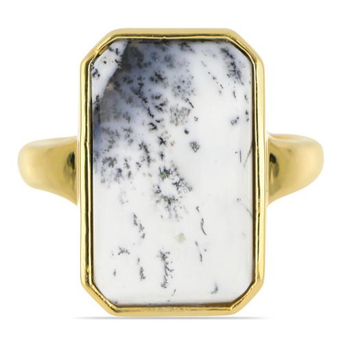 BUY 925 SILVER NATURAL DENDRATIC AGATE GEMSTONE BIG STONE RING